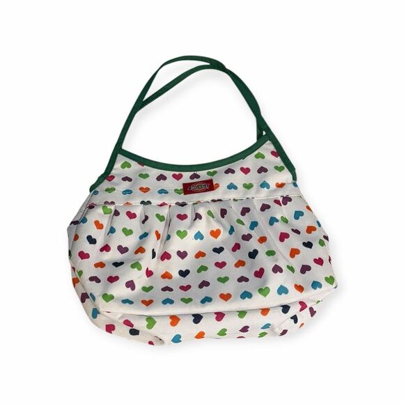DICKIES White Multicolor Heart Print Insulated Lunch Tote Bag - Picture 1 of 4